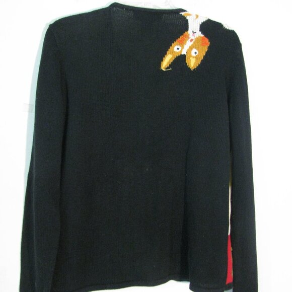 Susan Bristol Cardigan Large Cats Cat Kitty Fun Heavyweight - Picture 5 of 6
